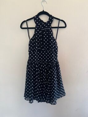 Moda International Black Polka Dot Halter Mini Dress
